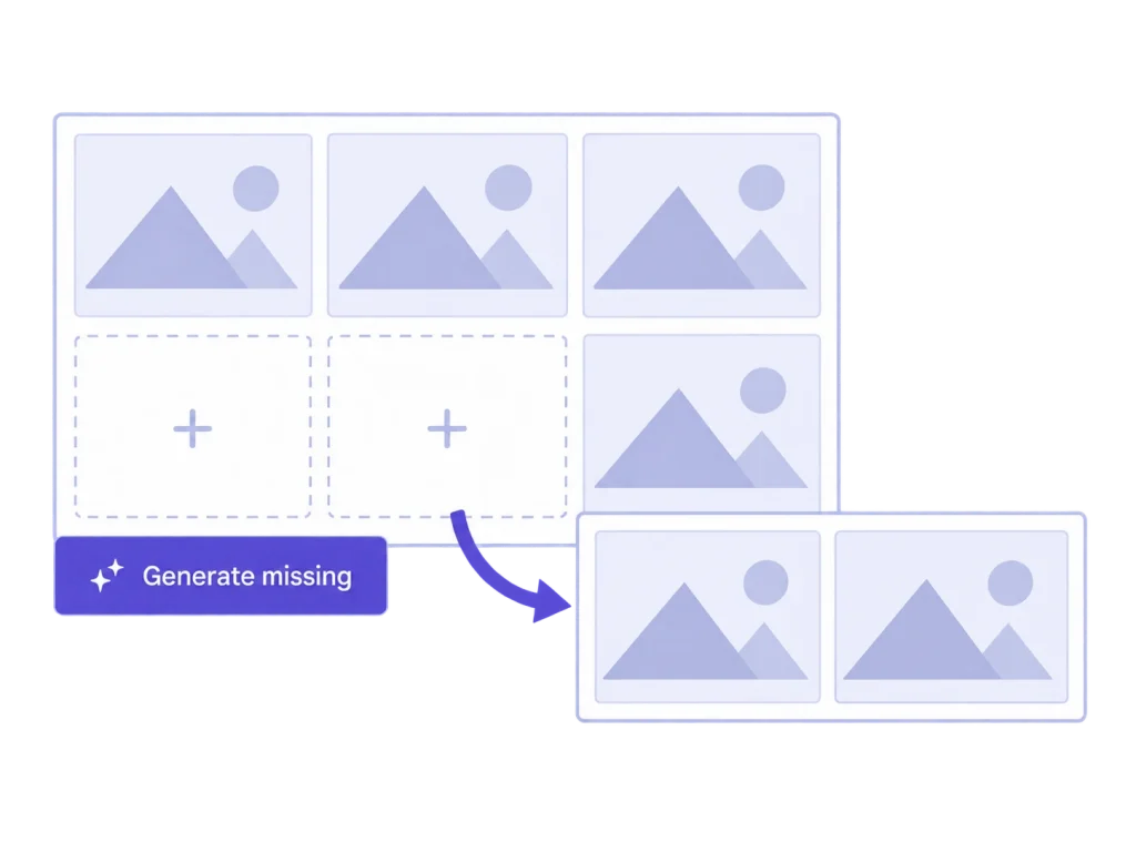 MediaToolkit generating two missing thumbnails to fill gaps in an existing image grid.