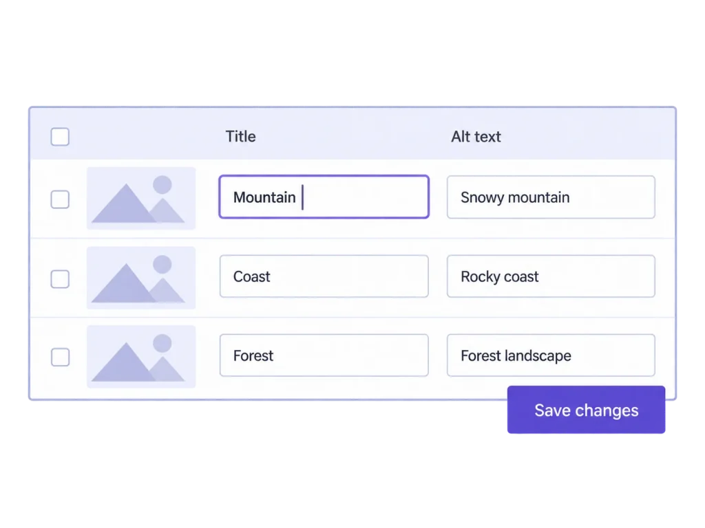 Illustration of MediaToolkit Bulk Edit Image Texts.
